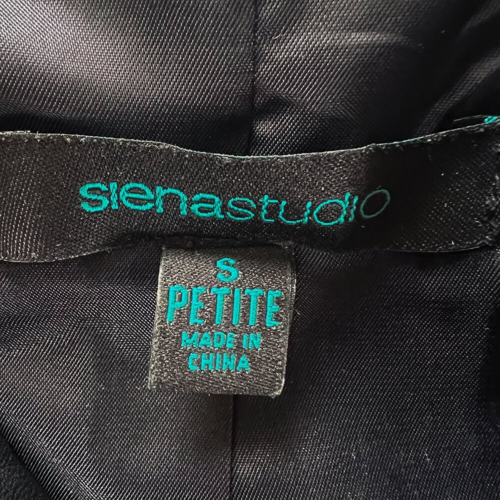 Siena Studio Black Leather Jacket Moto Biker Crop Collarless Seam Details SP - Picture 5 of 12